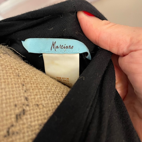 Black cotton long sleeve cocktail dress with low decolte’ - Picture 6 of 6